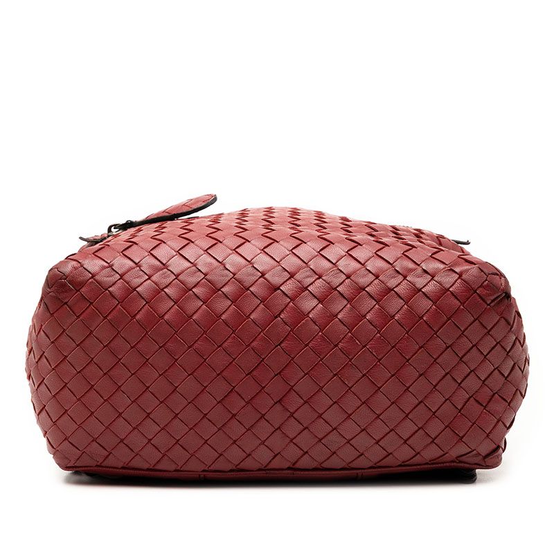 Bottega Veneta Intrecciato Backpack Wine Red Leather — view 3