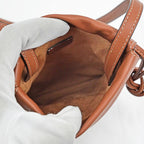Celine Drawstring Mobile Pouch Shoulder Bag Cuill Triomphe Tan Brown — view 6