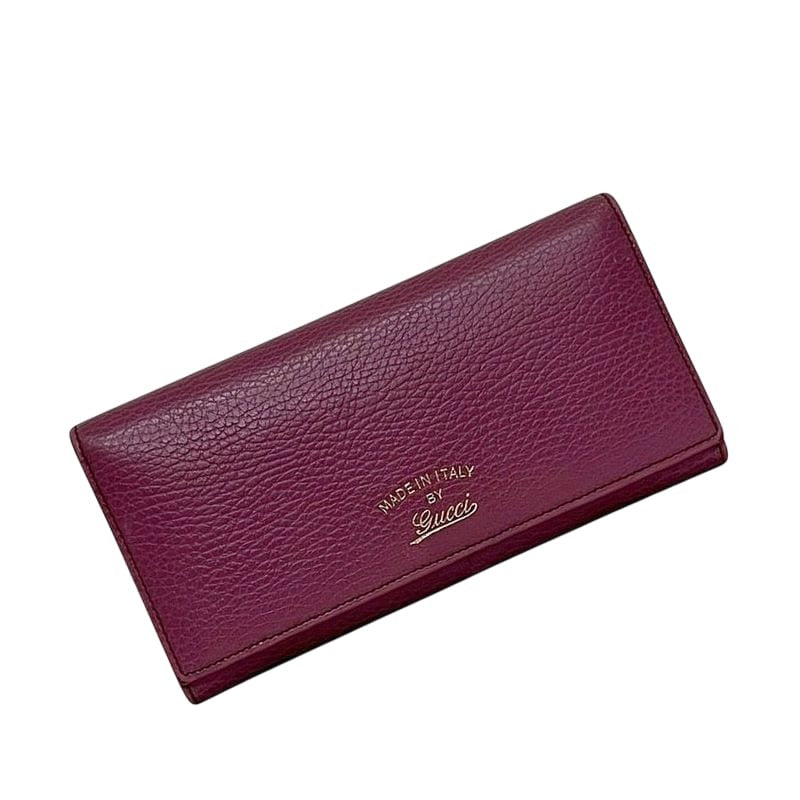 Gucci Bifold Long Wallet Purple Swing Leather