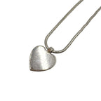 Dior Rhinestone Logo Heart Metal Color Clear Silver Necklace — view 2