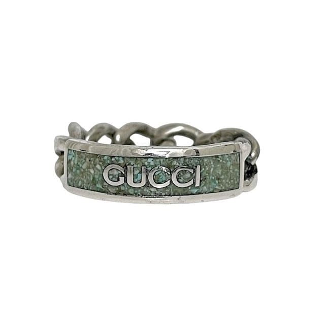 Gucci Ring Silver Green Never — view 5