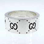Gucci Adidas Collaboration Ring Engraving Wide Trefoil 17 AG 925 Jewelry — view 5