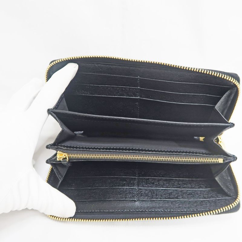 Gucci Script Zip Around Long Wallet Black — view 5