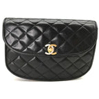 Chanel Quilted CC Logo Turnlock Limited Edition Chain Shoulder Bag Black — view 2