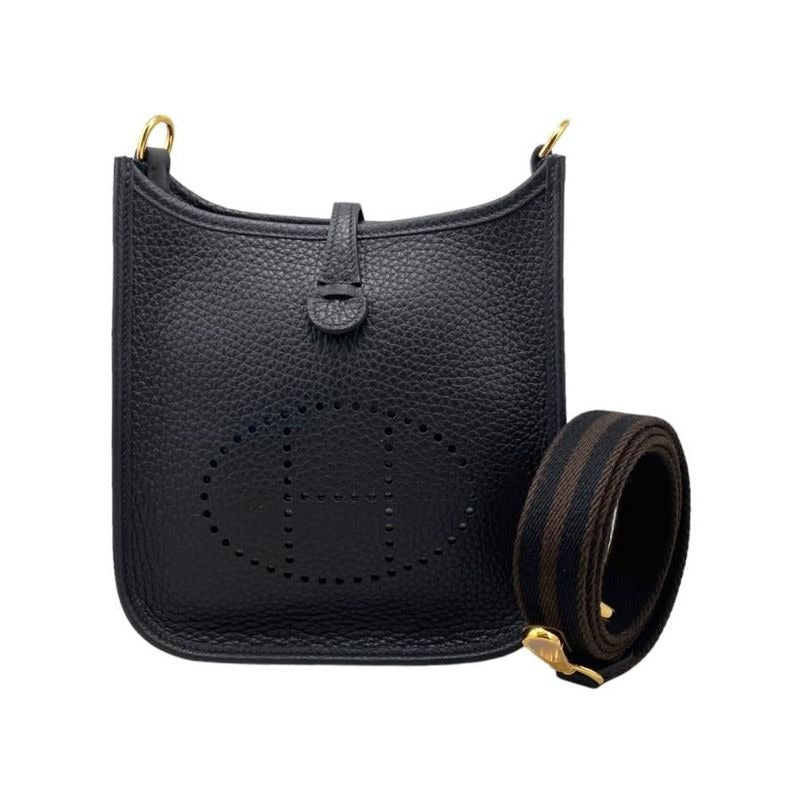 Hermes Shoulder Bag Evelyne TPM Taurillon Clemence Noir Black