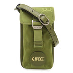 Gucci Off The Grid Shoulder Bag Smartphone Nylon Canvas Leather Khaki