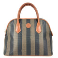 Fendi Tote Pecan Logo Leather Khaki