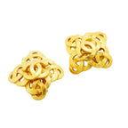Chanel Earrings Vintage CC Logo Gold Plated — view 2