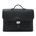 Hermes Sac a Depeches 38 Business Briefcase Document Purse Fjord Leather Navy