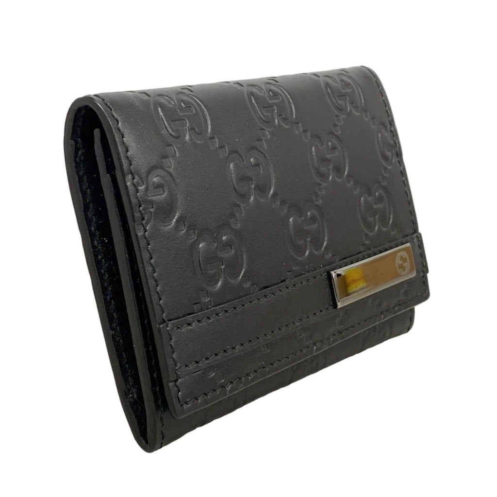 Gucci Business Card Holder Guccissima Leather Black Silver — view 2