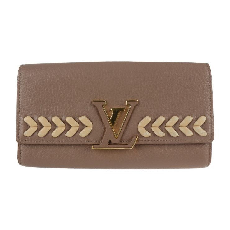 Louis Vuitton Portefeuille Capucines Long Wallet Taurillon Leather Taupe