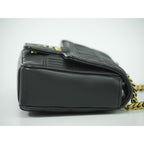 Prada Nappa Gaufre Chain Shoulder Bag Pochette Leather Black — view 3