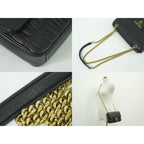 Prada Nappa Gaufre Chain Shoulder Bag Pochette Leather Black — view 6