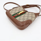 Gucci Jackie 1961 Mini Bag Beige And Brown GG Supreme Canvas Leather — view 5