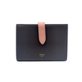 Celine Strap Leather Gray Light Pink Wallet Gold