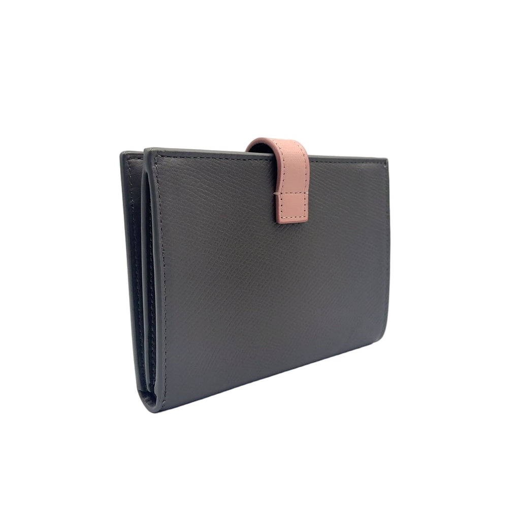Celine Strap Leather Gray Light Pink Wallet Gold — view 2