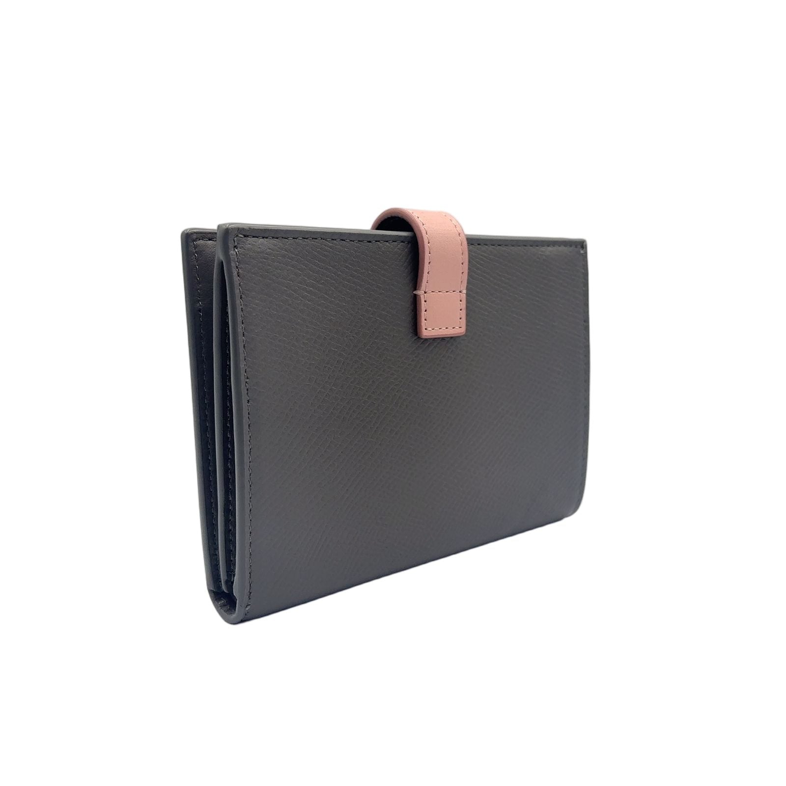 Celine Strap Leather Gray Light Pink Wallet Gold — view 2