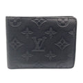 Louis Vuitton Portefeuille Multiple Initial Leather Black Bifold Wallet