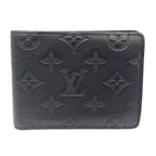 Louis Vuitton Portefeuille Multiple Initial Leather Black Bifold Wallet