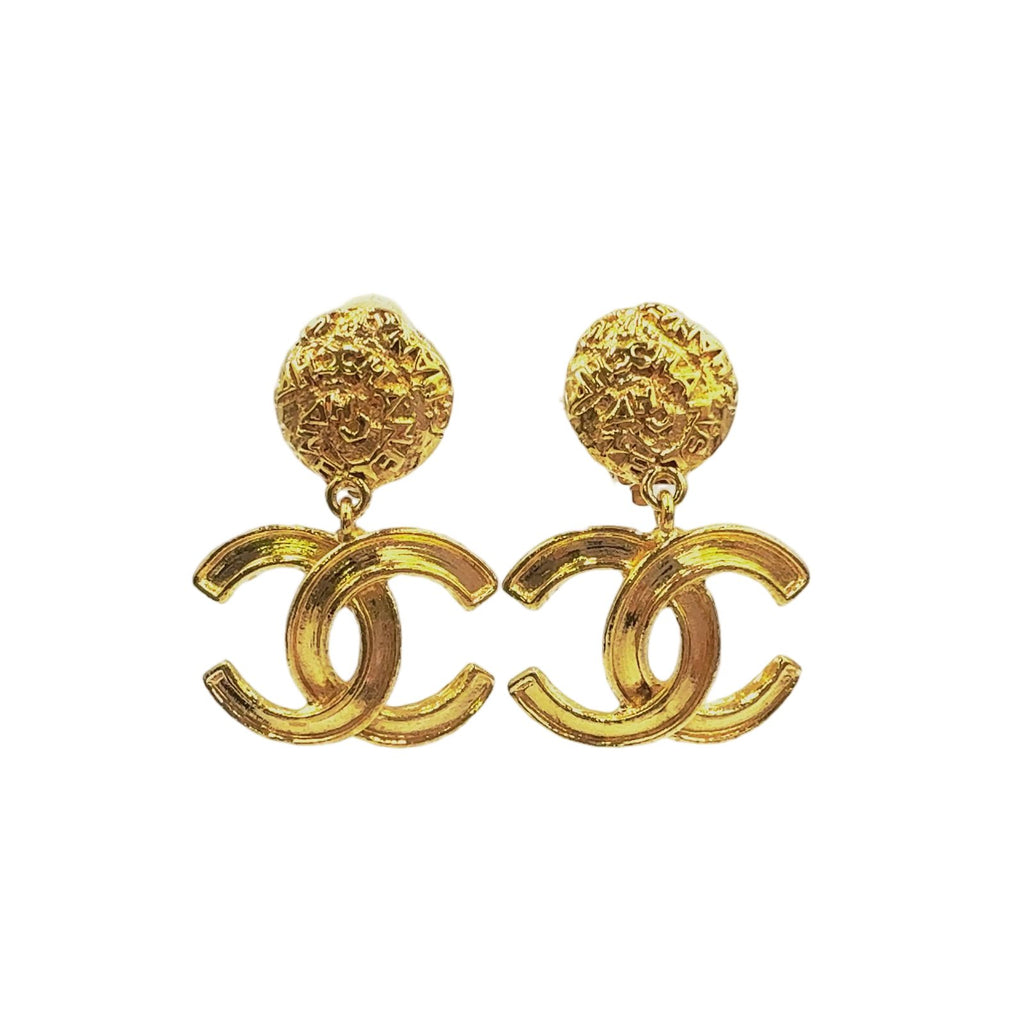 Chanel Vintage Swing Gold Plated Earrings