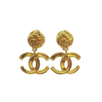 Chanel Vintage Swing Gold Plated Earrings