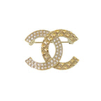Chanel Coco Mark B17 C Rhinestone Gold Brooch Accessories 0183 — view 2