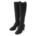 Hermes Knit Fontaine Long Boots Black 36