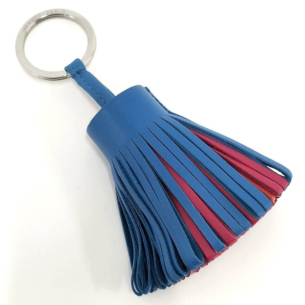Hermes Bag Charm Carmen Tricolor Leather Blue