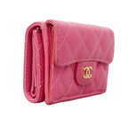 Chanel Trifold Wallet Quilted Caviar Leather Pink Gold — view 2