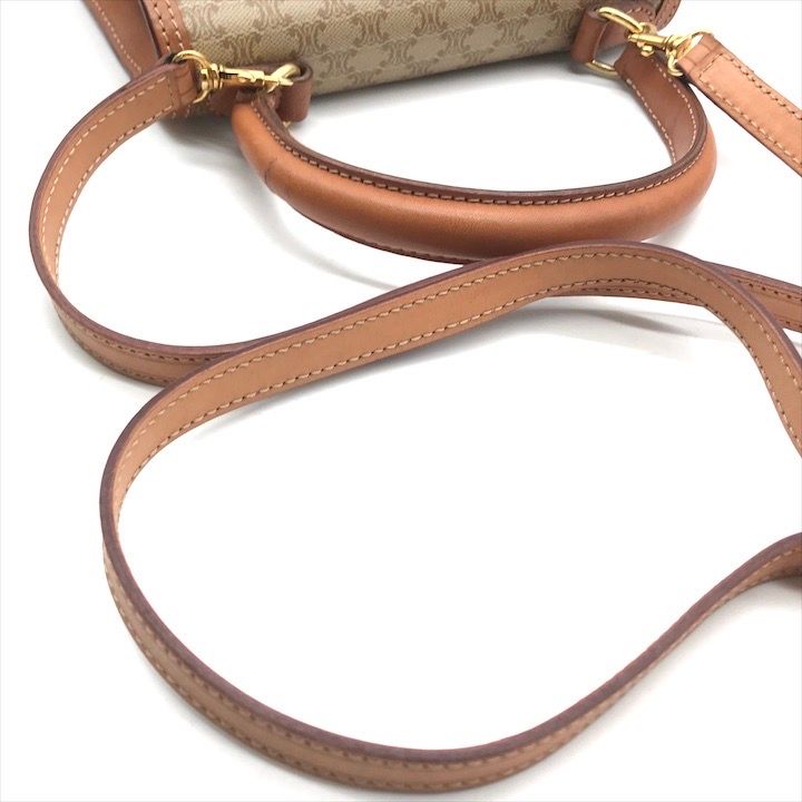 Celine Macadam Triomphe Circle 2-Way Bag Beige — view 7