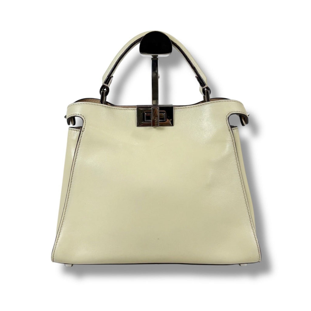 Fendi Peekaboo Essential 2-Way Top Handle Shoulder Bag Ivory Cream Ivorycream — view 2