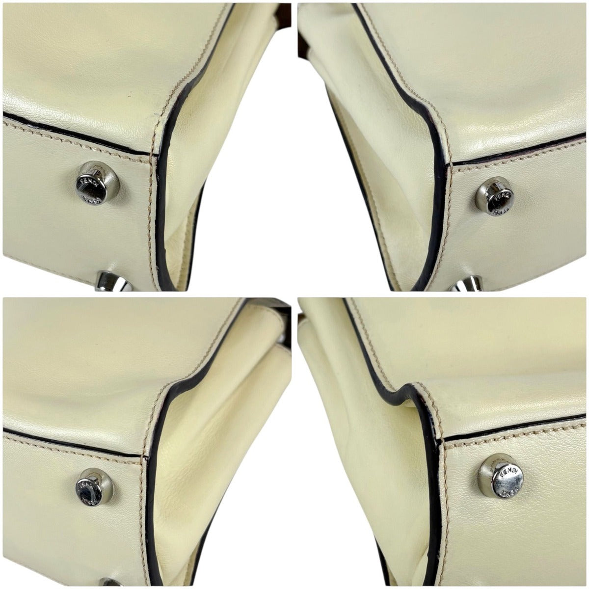 Fendi Peekaboo Essential 2-Way Top Handle Shoulder Bag Ivory Cream Ivorycream — view 6