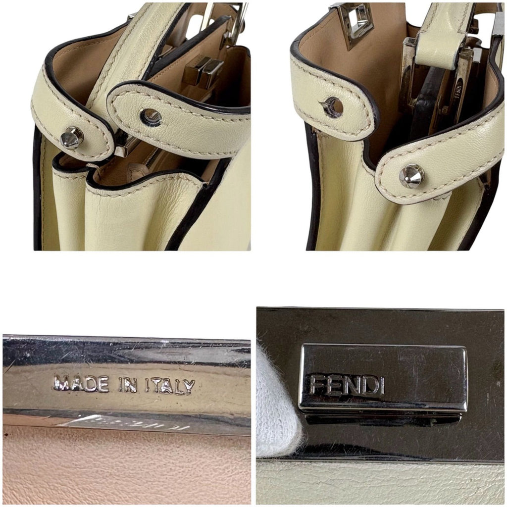 Fendi Peekaboo Essential 2-Way Top Handle Shoulder Bag Ivory Cream Ivorycream — view 8