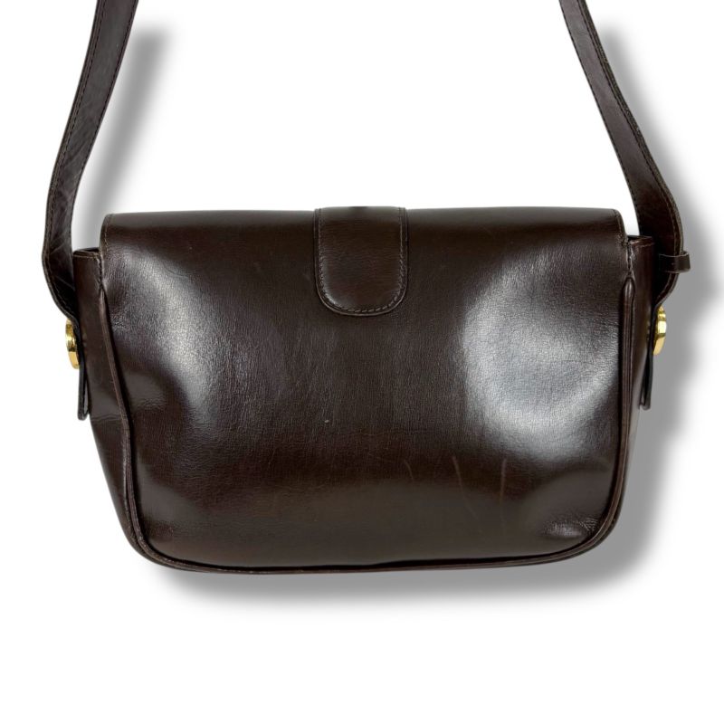 Celine Mini Shoulder Bag Dark Brown Leather Horse Carriage Hardware — view 4