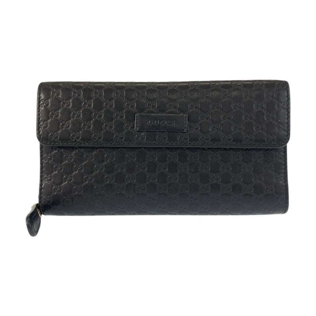 Gucci Micro Guccissima Black Gold Leather Wallet