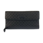 Gucci Micro Guccissima Black Gold Leather Wallet