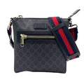 Gucci GG Supreme Small Leather Black Multicolor Shoulder Bag Silver