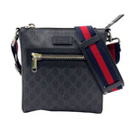 Gucci GG Supreme Small Leather Black Multicolor Shoulder Bag Silver