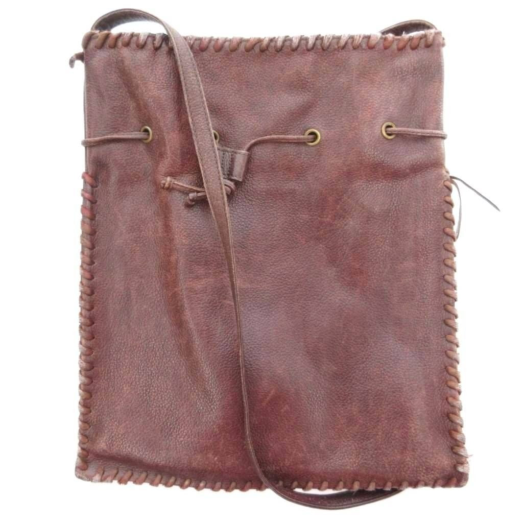 Saint Laurent Yves Vintage Drawstring Shoulder Bag Leather