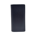 Louis Vuitton Portefeuille Brazza Taiga Leather Black Bifold Wallet Silver