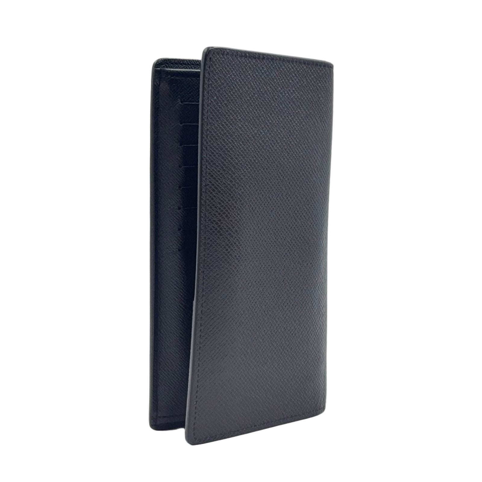 Louis Vuitton Portefeuille Brazza Taiga Leather Black Bifold Wallet Silver — view 2
