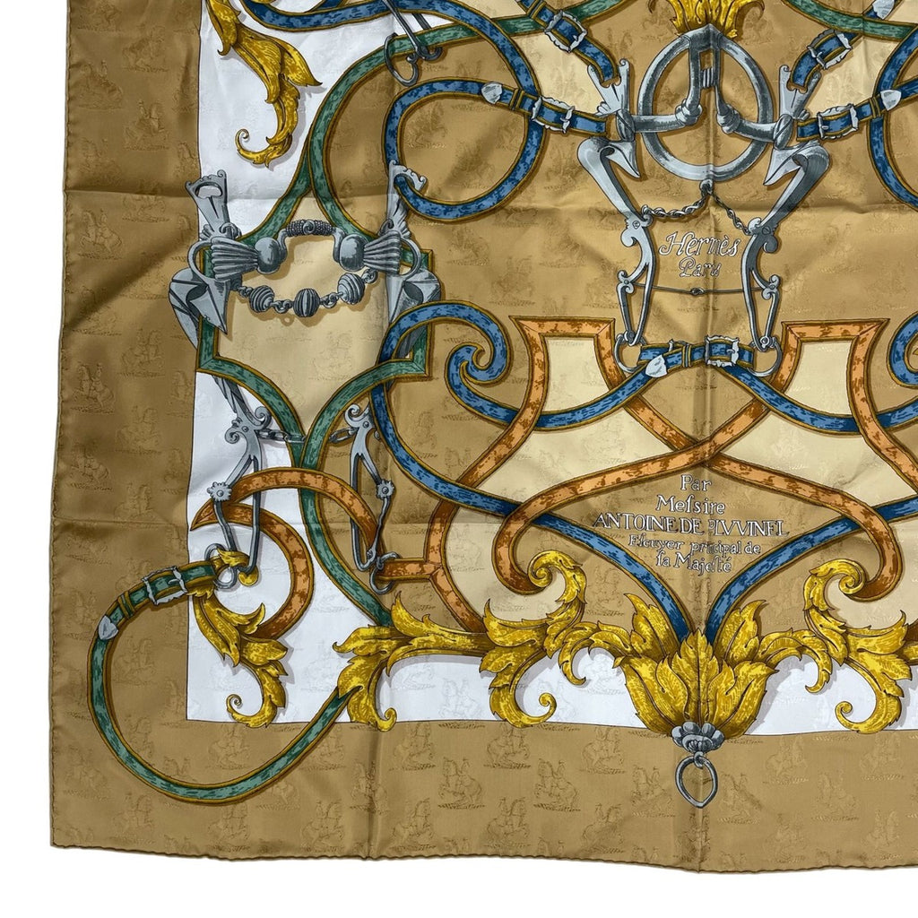 Hermes Scarf Silk Carre 90 L'instruction du Roy Imperial Studies Yellow — view 4