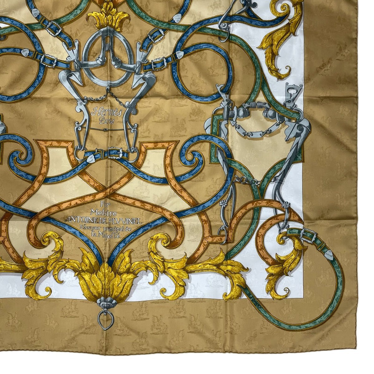 Hermes Scarf Silk Carre 90 L'instruction du Roy Imperial Studies Yellow — view 5