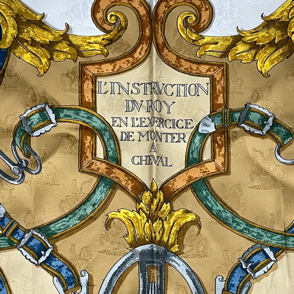 Hermes Scarf Silk Carre 90 L'instruction du Roy Imperial Studies Yellow — view 6