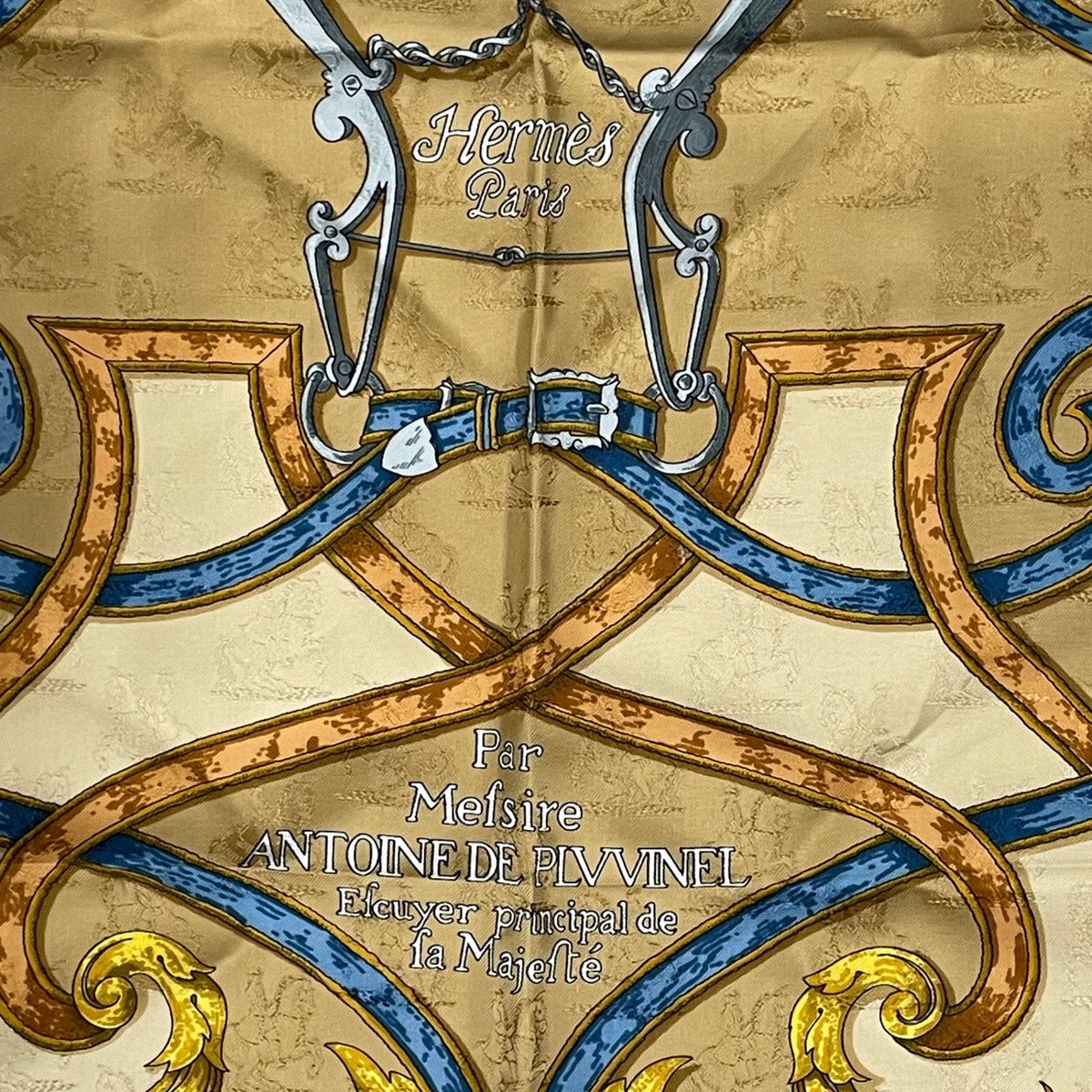 Hermes Scarf Silk Carre 90 L'instruction du Roy Imperial Studies Yellow — view 7
