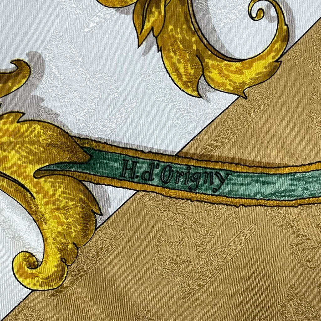 Hermes Scarf Silk Carre 90 L'instruction du Roy Imperial Studies Yellow — view 8