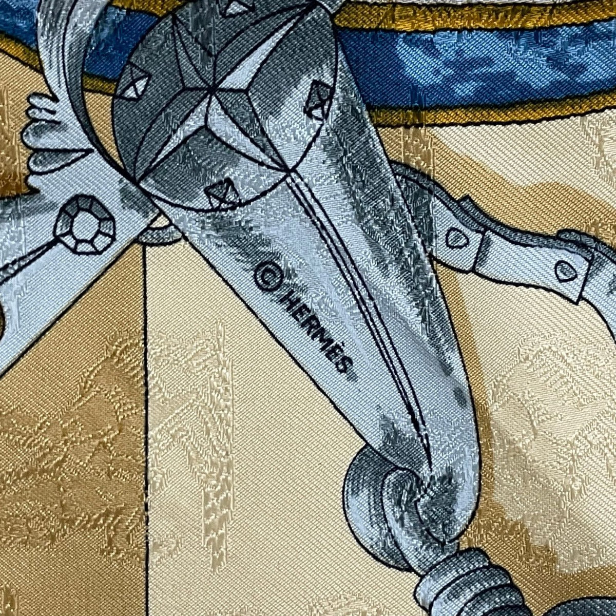 Hermes Scarf Silk Carre 90 L'instruction du Roy Imperial Studies Yellow — view 9
