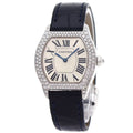 Cartier Totu SM Diamond Watch 18K White Gold Leather