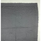 Louis Vuitton Shawl Monogram Silk Wool Gray Vintage Scarf — view 3