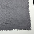 Louis Vuitton Shawl Monogram Silk Wool Gray Vintage Scarf — view 7